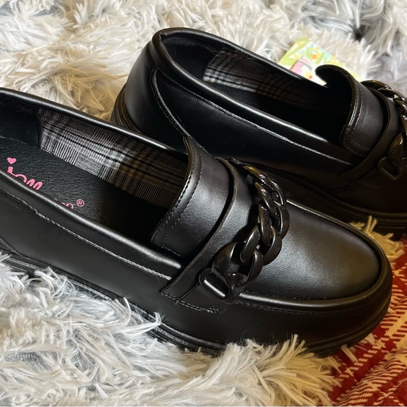 Jellypop Black UNA Chunky heel Loafers size 7 - Picture 9 of 10